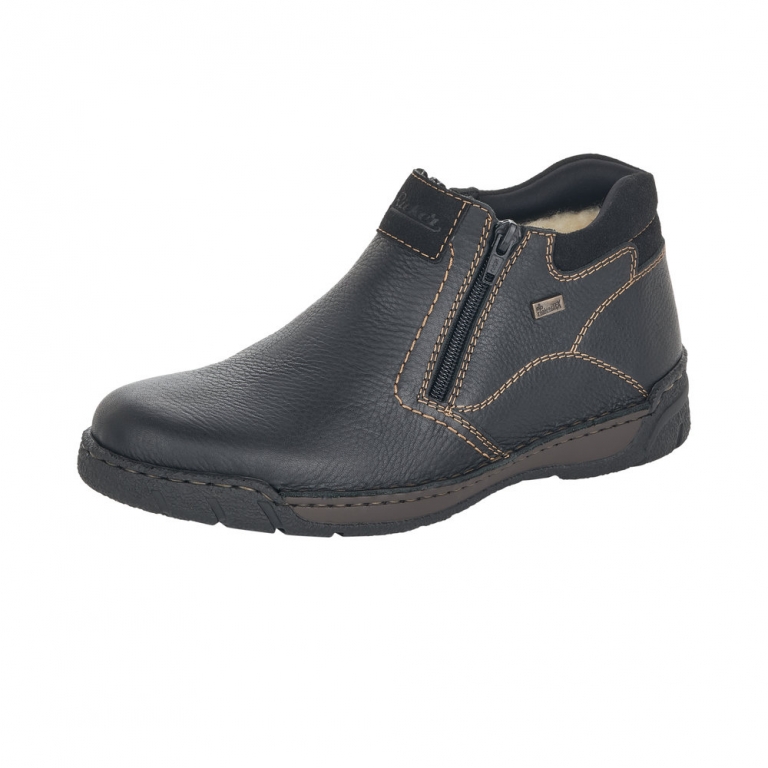 Rieker B0392-00 fekete ferfi belelt bokacipo (extra szeles) (Tex)  (29.990Ft)